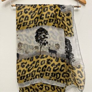 Safari pattern sheer scarf